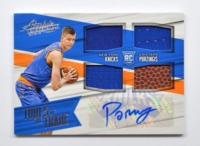 2015-16 Absolute Mem Tools of the Trade RC Auto Quad Kristaps Porzingis 08/99