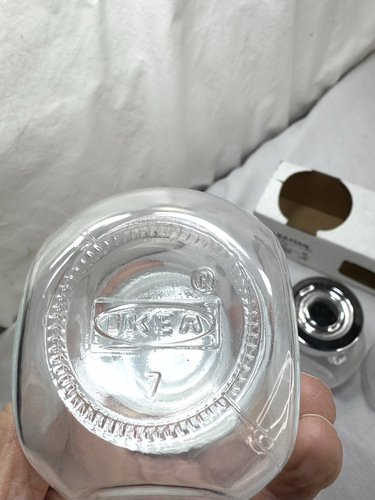 4 IKEA RAJTAN Clear Glass Spice Jars Silver Lids 5 oz  NIB New Free Ship! - Picture 6 of 11