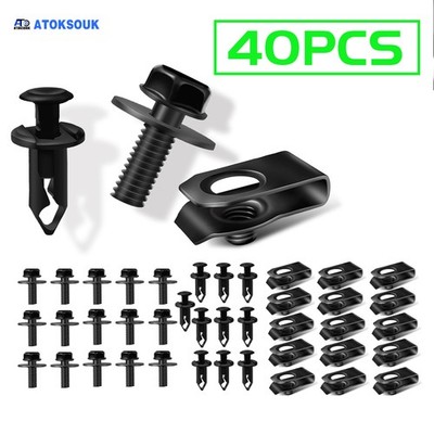 40pcs For Ford Focus Engine Splash Shield Skid Plate Body Bolts U-nut Clips
