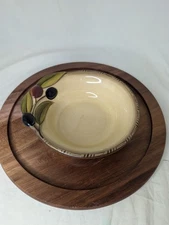 Clay Art Oliva Italiana Six Inch Bowl Olive Themed Painted 