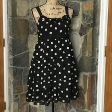 Ann Taylor Loft black white tiered dress 4