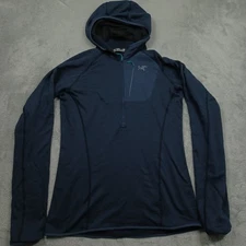 Arcteryx Sweater Womens Medium Blue 1/2 Zip Konseal Hoody Pullover Outdoor