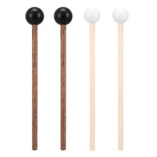 MBAIYO 4 Pcs Steel Tongue Drum Mallets, 5.9 0.45in, Black and White