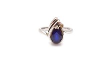 Sterling Silver 925 Lab-Created Sapphire Ring Size 7.75