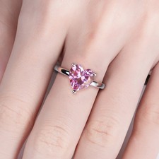 3.0ct Heart Cut Lab‑Created Diamond Test Pass VVS1/D/Excellent Engagement Ring