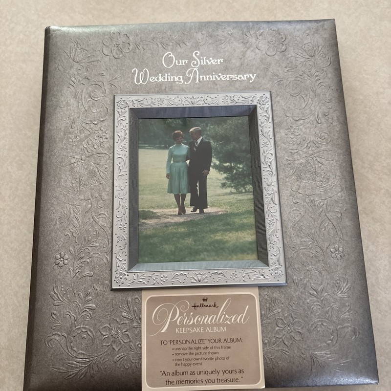 Vtg Hallmark Wedding Album Personalized Keepsake Ivory Satin Embossed Boxed