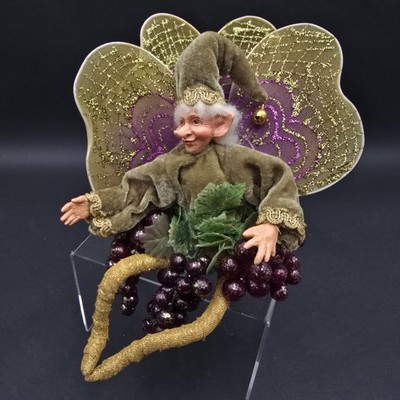 Vintage Winward Holiday Christmas Fairy Elf Pixie Poseable with Grapes