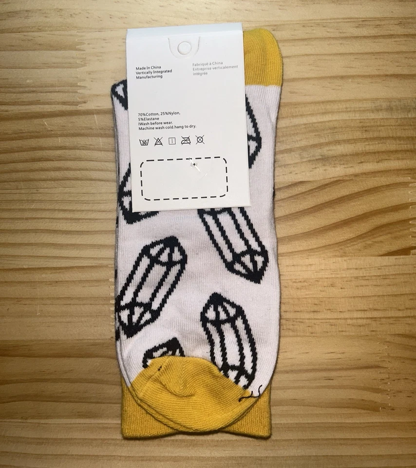 Мужские носки с принтом из драгоценных камней — хрустальный узор расчесанный хлопок унисекс - Изображение 2 из 2