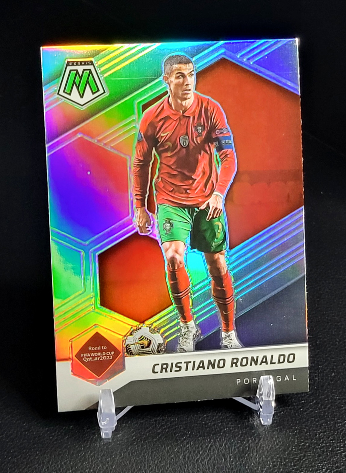 Cristiano Ronaldo - 2021-22 Panini Mosaic FIFA World Cup #114 Silver Prizm