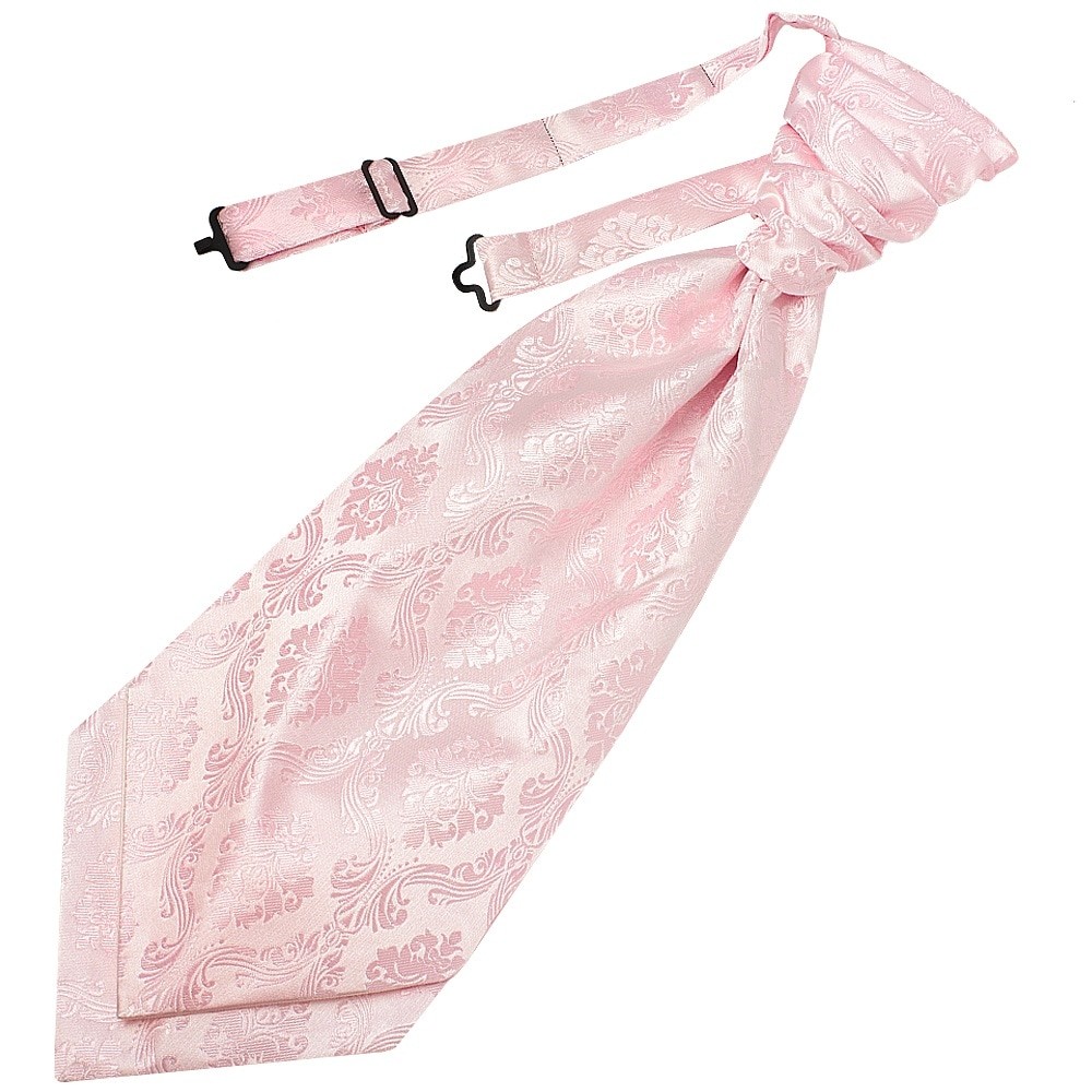 TIES R US Blush Pink Paisley Men's Cravat Tie Necktie Ascot Tie Wedding Tie