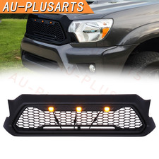 Front Grille Bumper Grill W Led Lights For 2012-2015 Toyota Tacoma Matte Black
