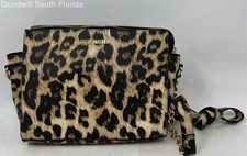 Steve Madden Womens Beige  Black Animal Print Inner Pocket Crossbody Handbag