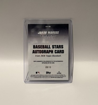 2026 Topps Series 1 - Baseball Stars Autographs Jakob Marsee #BSA 