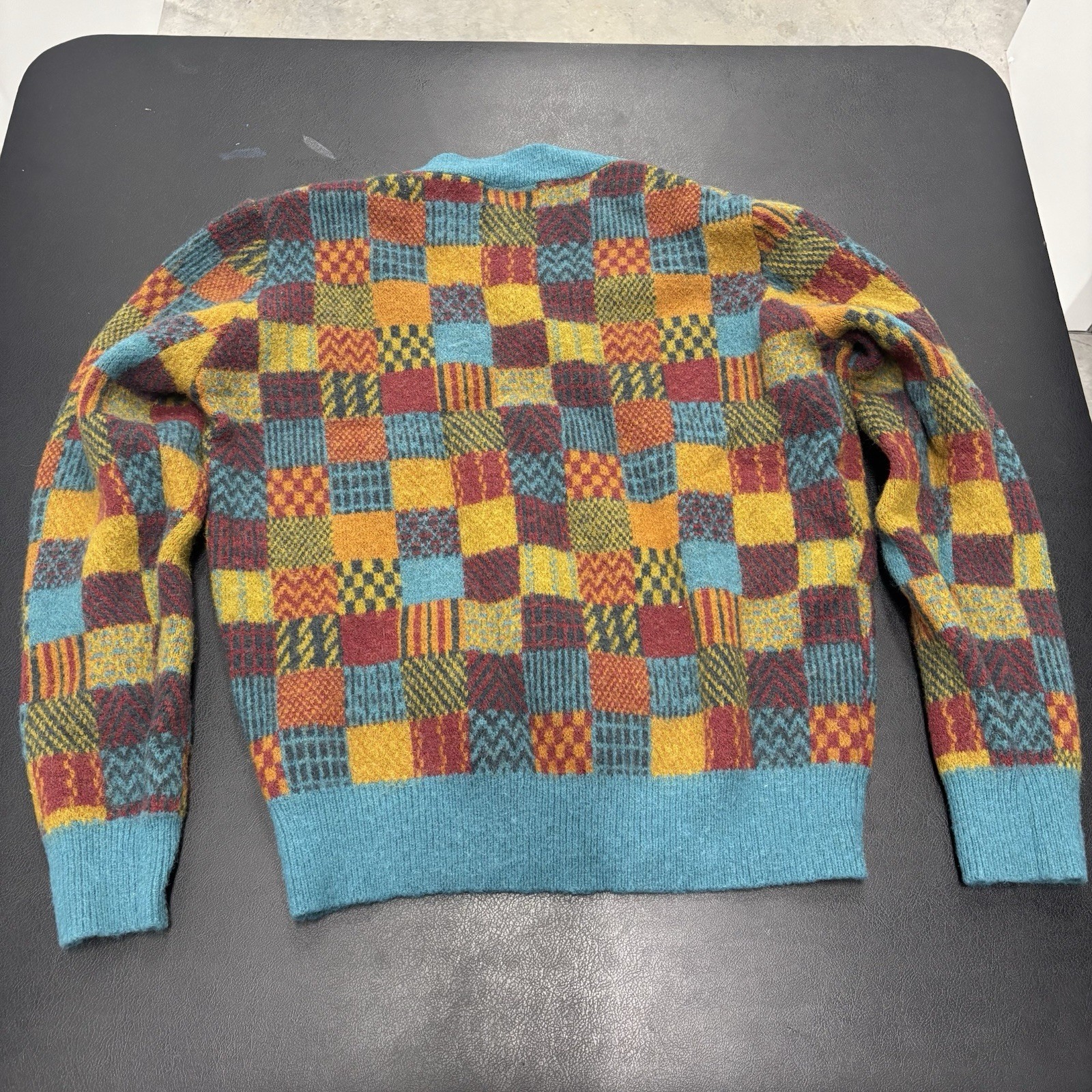 Knit Mix Multicolor Patchwork Sweater Womens Size… - image 2