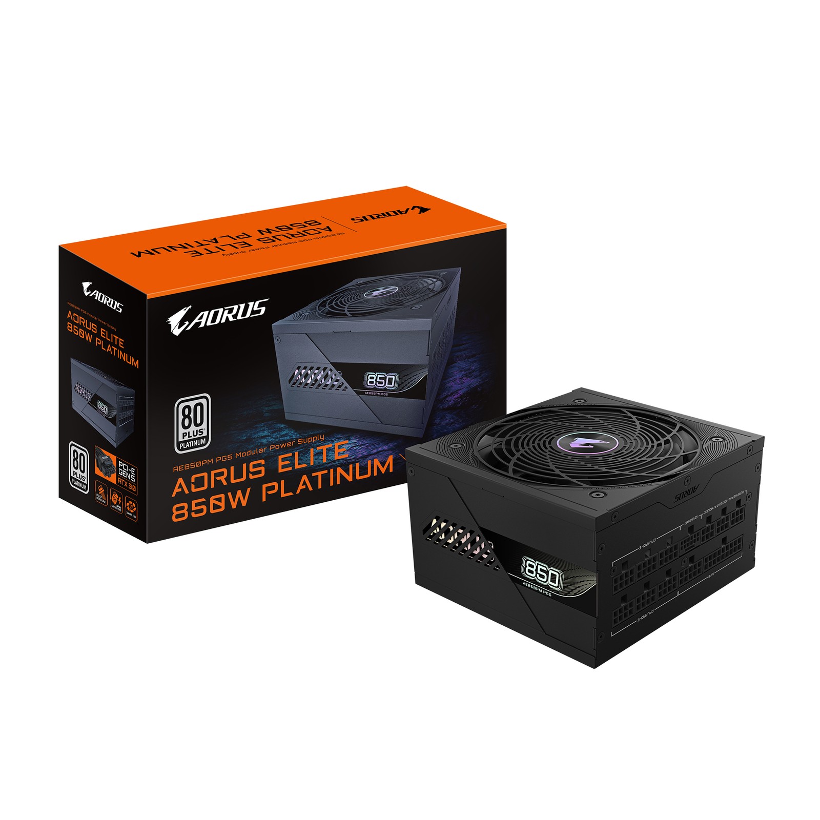 GIGABYTE AORUS ELITE P850W Power Supply - PCIe 5.0, 80 PLUS Platinum, Fully