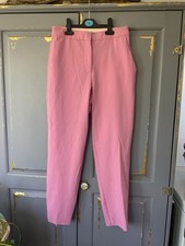 Topshop Women's Pink Tailored Cigarette Trousers High Waisted Smart Casual S/8 