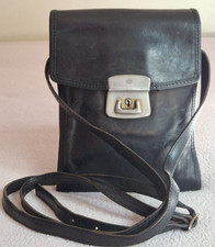 VTG Rare Burkelys Leather House Genuine Leather Black crossbody Netherlands made