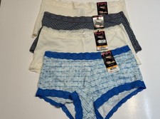 NWT 4 Pairs Maidenform One Fab Fit Microfiber Boyshort w/Lace Panties 40760 S 5