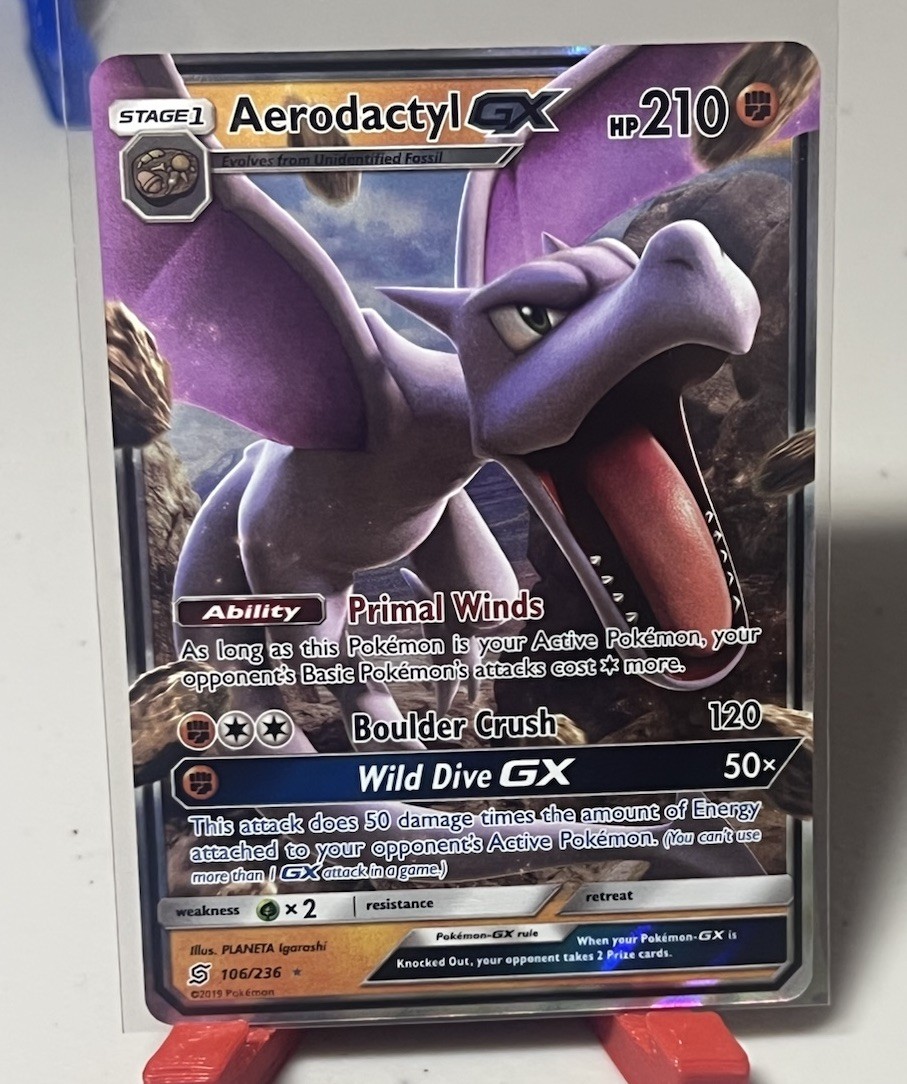 Pokemon Aerodactyl GX 106/236 Unified Minds Ultra Rare Holo
