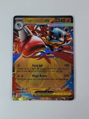 Pokemon Card Mega Lucario ex 077/132 Me01: Mega Evolution Holo US