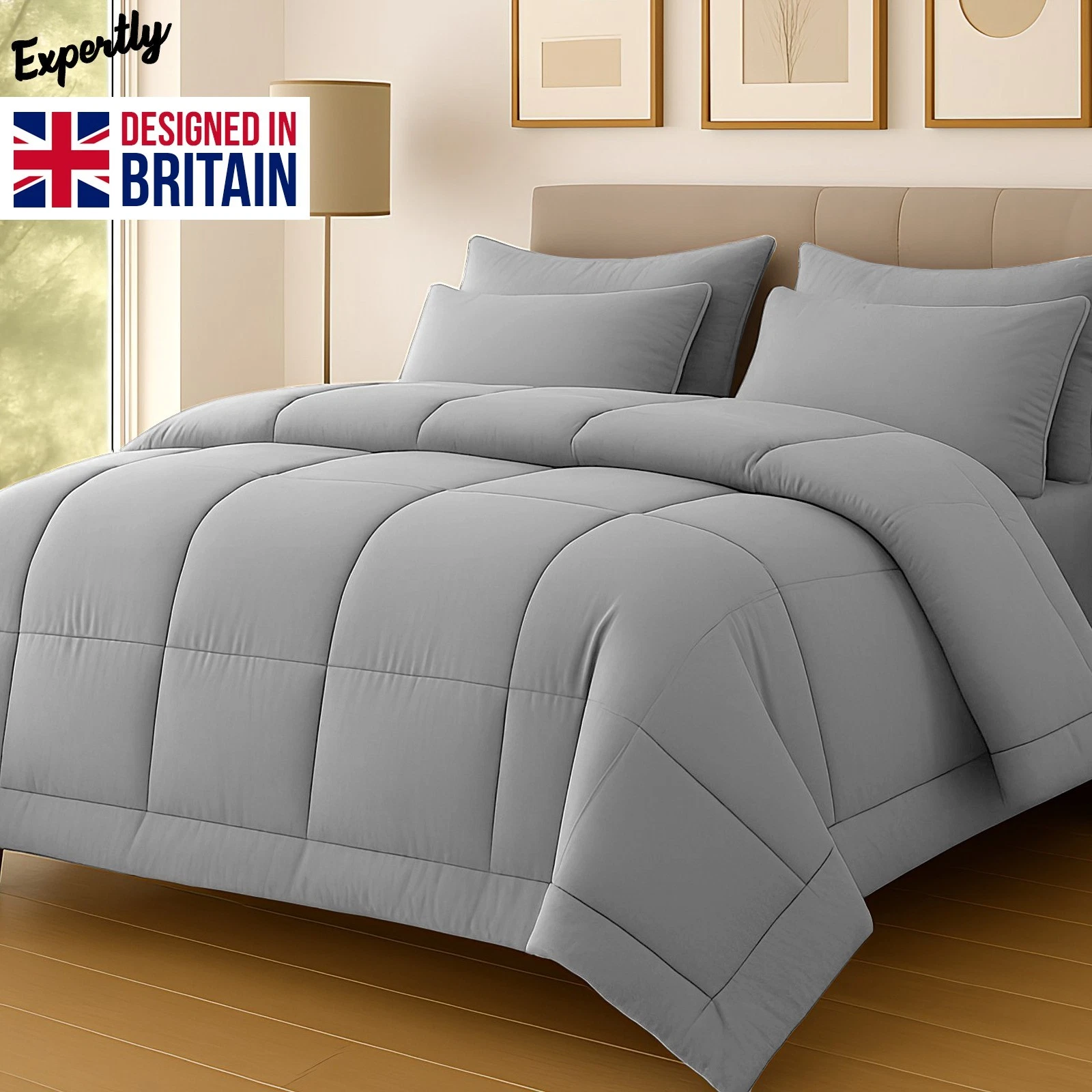 Chichome 10.5 tog coverless microfiber duvet quilt styled on bed