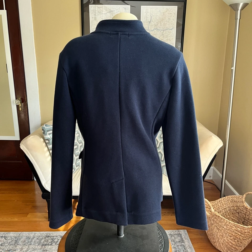 Nuevo con etiquetas Banana Republic para mujer talla Blazer militar de piqué tejido M azul marino ret. $100 Foto 3 de 4