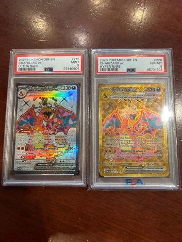 2023 POKEMON OBF EN-OBSIDIAN FLAMES ULTRA RARE #215 CHARIZARD EX PSA 9