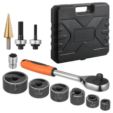 Uimoso Knockout Punch Set 1/2 to 2 inch Ratchet Tool with 6 Dies