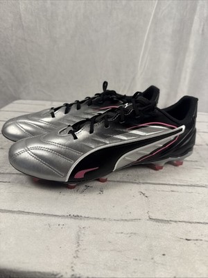 Puma King Pro FG/AG Soccer Cleats Mens Size 8.5 Silver Black 108308-02 Audacity