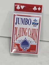Jumbo Playing Cards Great Lakes Select 3 1/2" X 5" Plastic Coated New