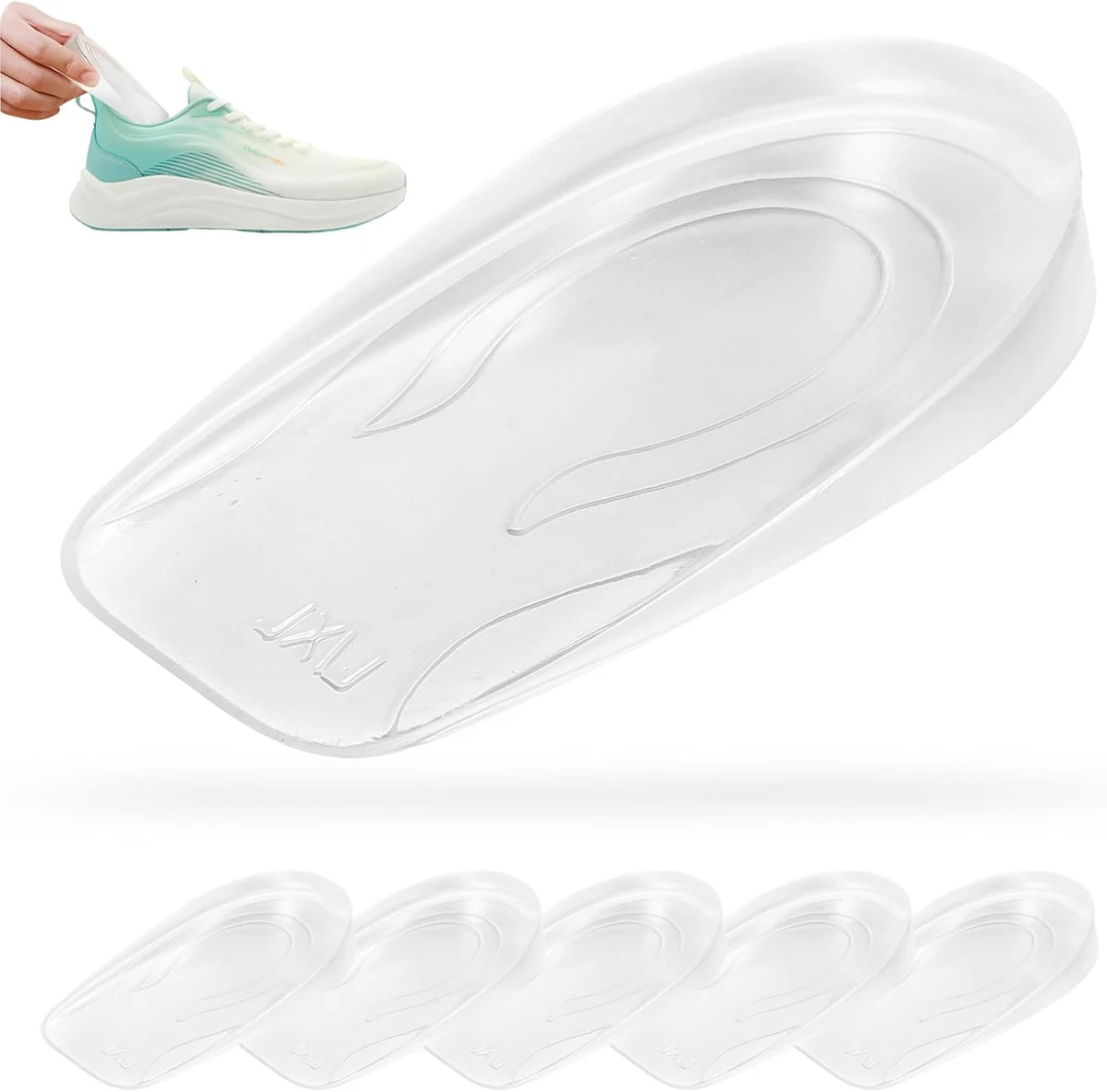 Welnove Cuscini Talloni Per Fasciite Plantare - Solette Per Tendonite Di Achille, Tallone Spur, Dolore Al Tallone, Donne 36,5-40, Uomini 37-40,5 - Foto 4