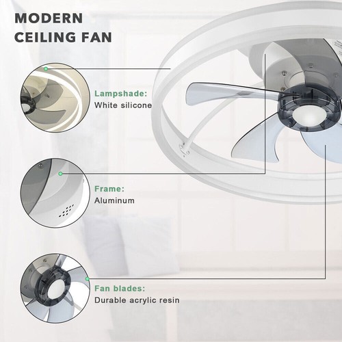 LED Ceiling Fan Light Dimmable Living Room Chandelier Lamp With Remote Control - Picture 9 of 16