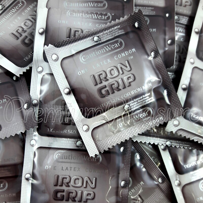 Caution Wear Iron Grip condoms * Snugger fit * Smaller size narrow close feel