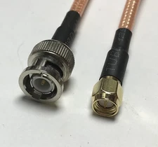 RG400 BNC Male to SMA Male Double Shield Coaxial Cable PICK LENGTH RF USA Lot   