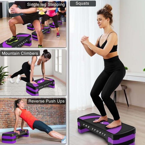 XN8 2 & 3 Step Aerobic Stepper Adjustable Yoga Blocks Fitness Cardio Exercise - Picture 28 of 158