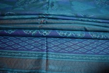 FNC Vintage Blue Sarees Sambalpuri Woven Floral Printed Art Silk Sari Fabric 5YD