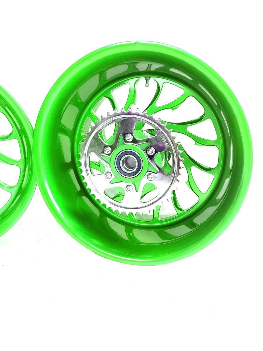 NINJA STOCK SIZE NEON GREEN HELLIAN WHEELS 12-20 KAWASAKI