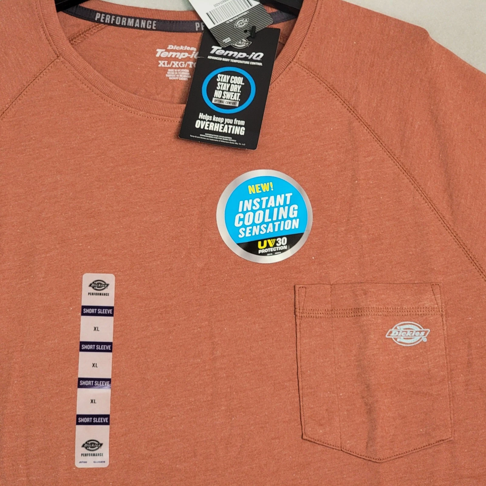 DICKIES Shirt Mens EXTRA LARGE XL BROWN OUTDOOR WORKWEAR FAST DRY Cooling NWT