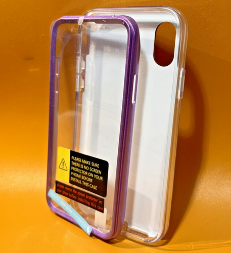 iPhone X/Xs Full-Body Shockproof Case w/ Built-in Screen Protector, 5.8" Purple - Picture 6 of 7