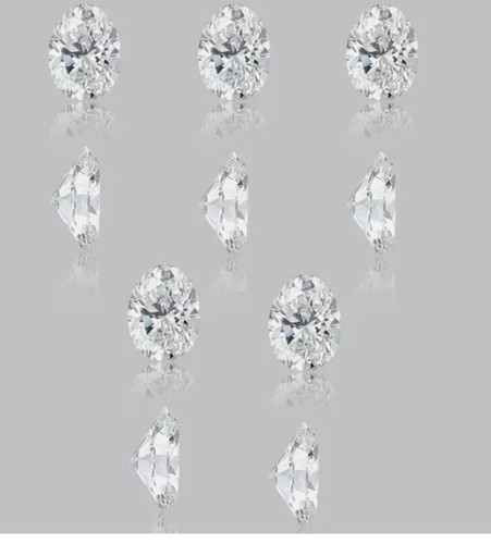 Diamante CVD sfuso lotto 10 pezzi ovale IF chiarezza 3 x 5 mm D colore certificato - Foto 2 di 5