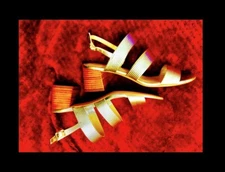 Sole Society saintah Leather 8.5 M sandal gold fusion Was $119.99, 2"-2.5"heel,