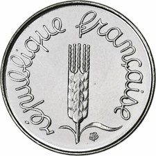 Frankreich, Centime, &Eacute;pi, 1974, Paris, s&eacute;rie FDC, Stainless Steel, STGL