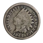 1864 COPPER NICKEL FULL DATE Indian Head Cent Penny CULL / AG / HOLE FILLER