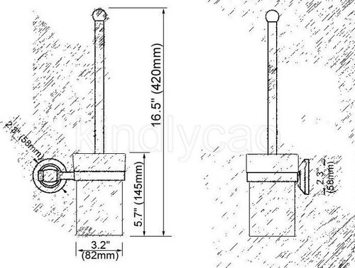 Black Oil Rubbed Bronze Wall Mounted Bathroom Toilet Brush Holder Set Kba858 - Picture 3 of 5