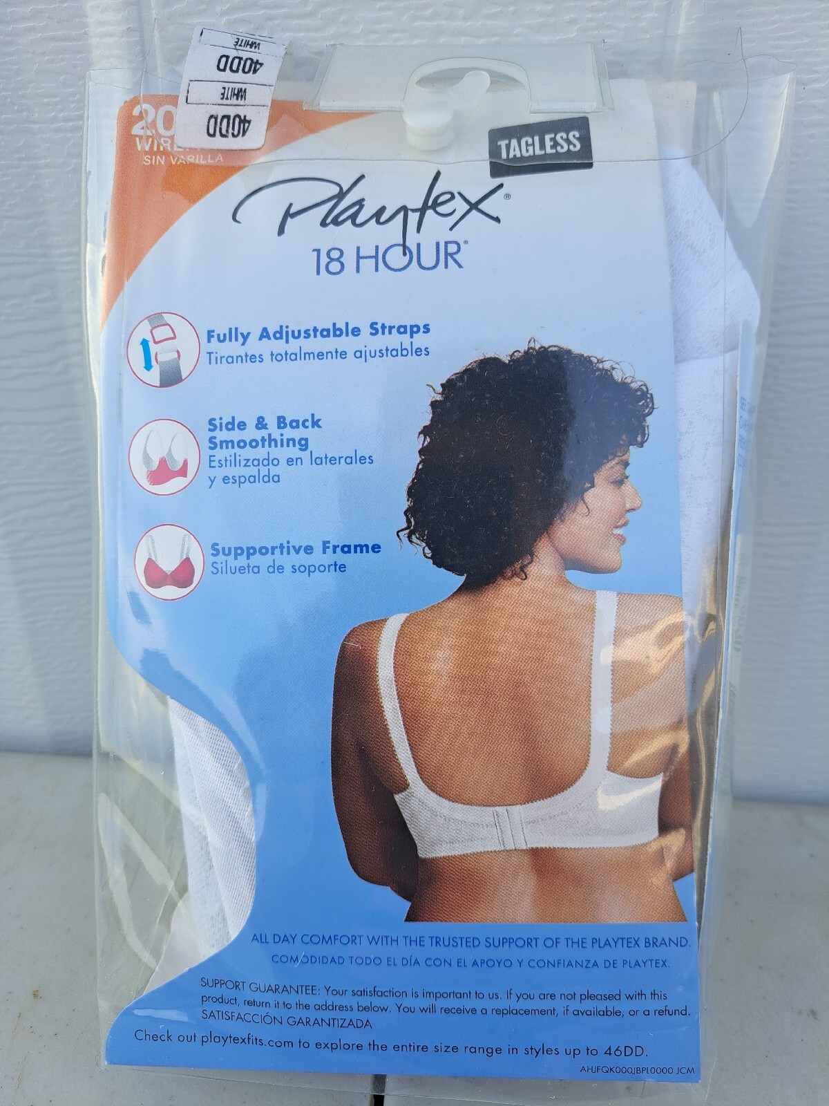 40DD PLAYTEX 18 Hour Bra 20/27 Wirefree Ultimate Lift True Support ...