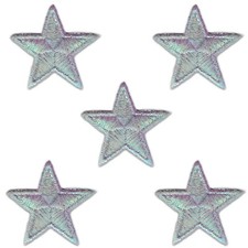 Star Patches (5-Pack) Metallic Star Embroider...