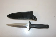 Vintage 1985 Gerber Mark I Boot Knife With Black Leather Sheath MK1