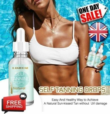 LANTHOME FAKE TAN | No Streaks Magic Self Tanning Drops for Moisturiser Face Body Glow 🔥