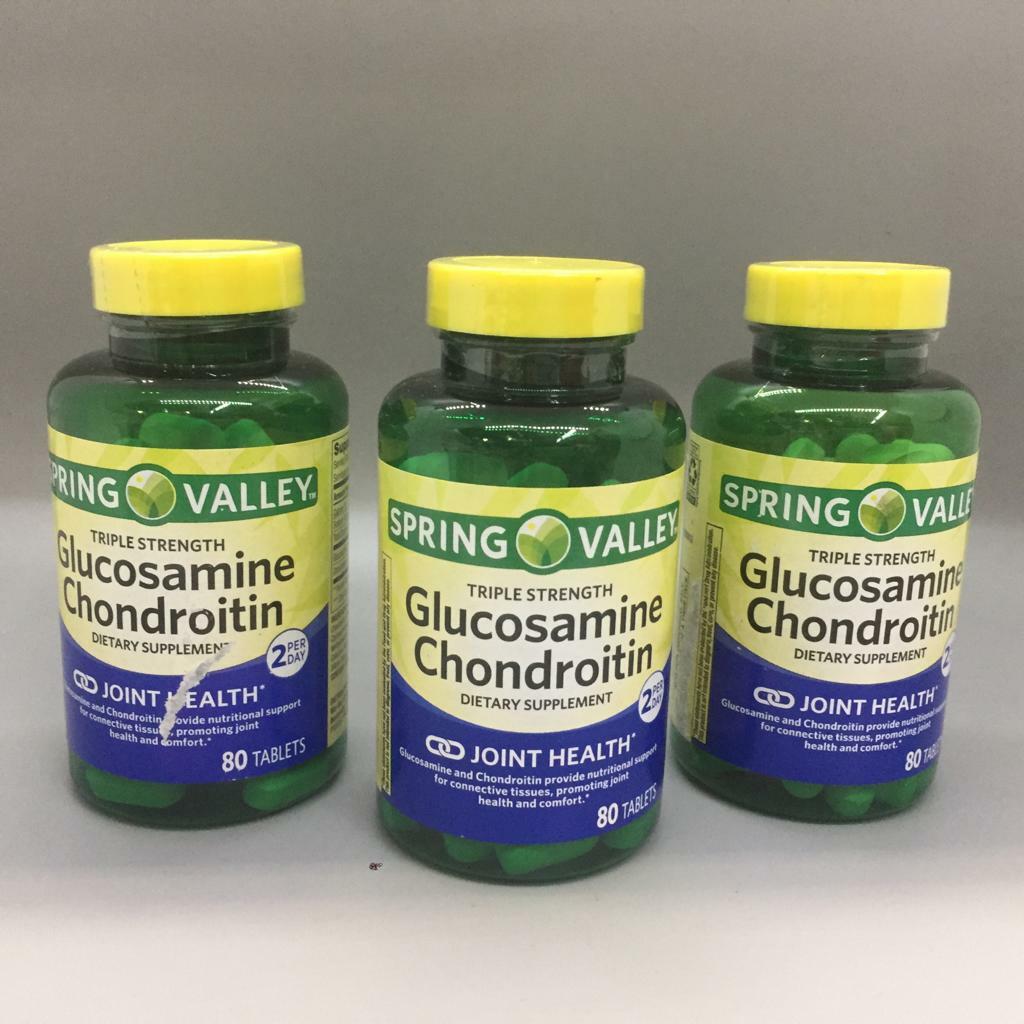 Spring Valley Glucosamine Chondroitin Triple Strength 80 Tablets 3PK
