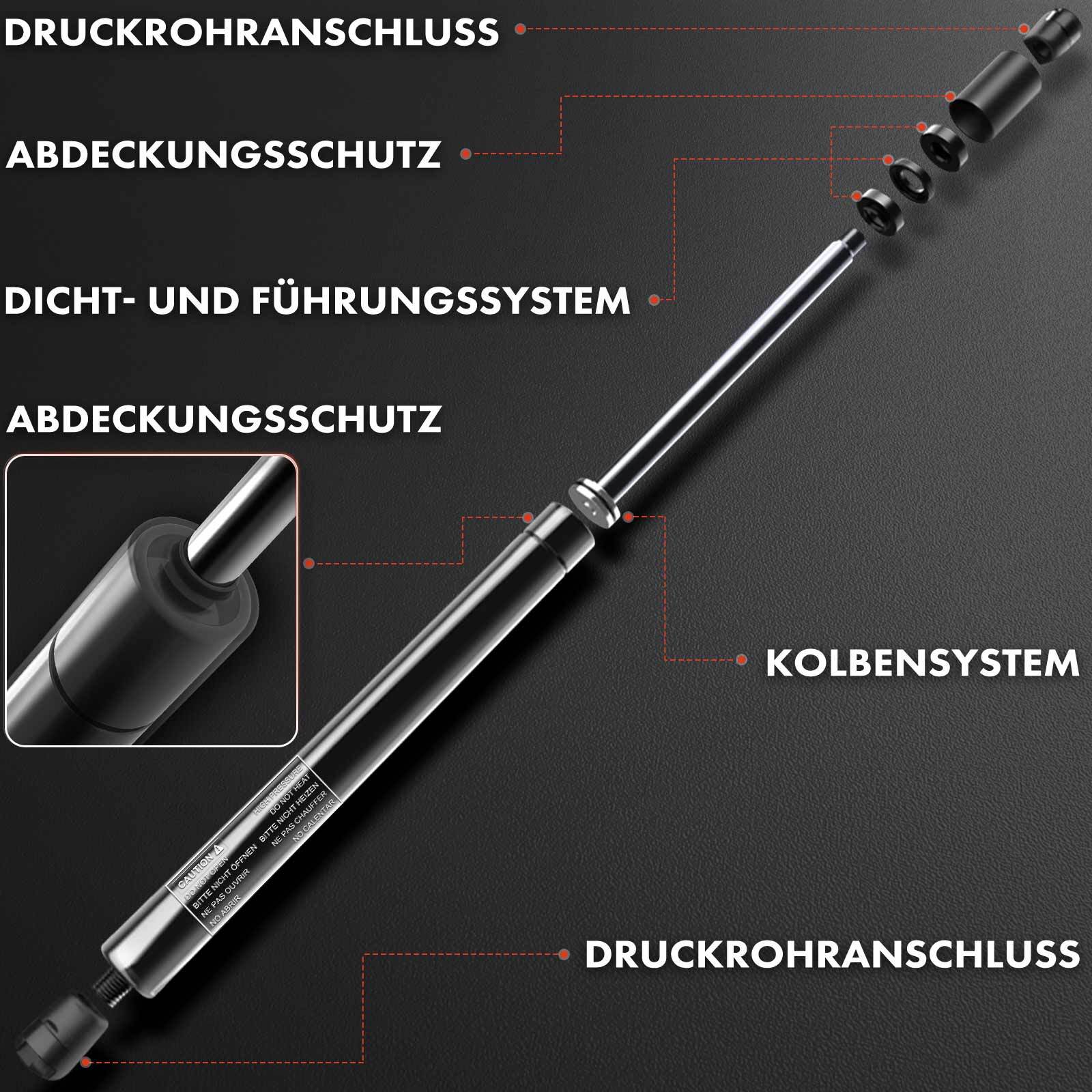Frankberg 2x Universal Gasfeder Gasdruckdämpfer Dämpfer L=512mm Hub=200mm 550N